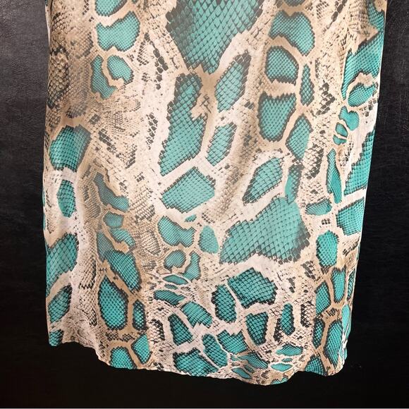 Peach‎ Love California Turquoise Snakeskin Print Dress Size Small - Picture 5 of 7